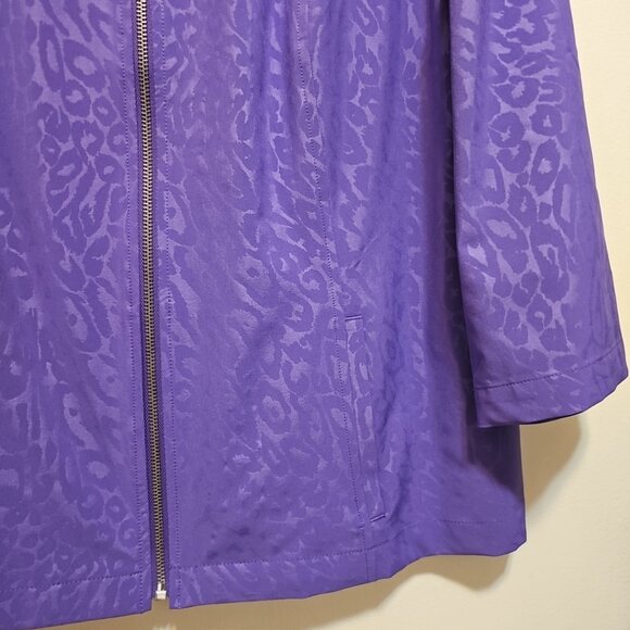 NWT Weekends By Chicos Classic Jacket Women's Size 3 XL Purple Full Front Zip - Picture 4 of 7